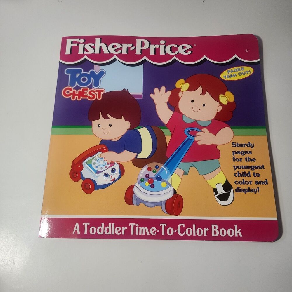 VTG 1990s Fisher-Price Toy Chest Coloring Book "A Toddler Time-To-Color Book"...